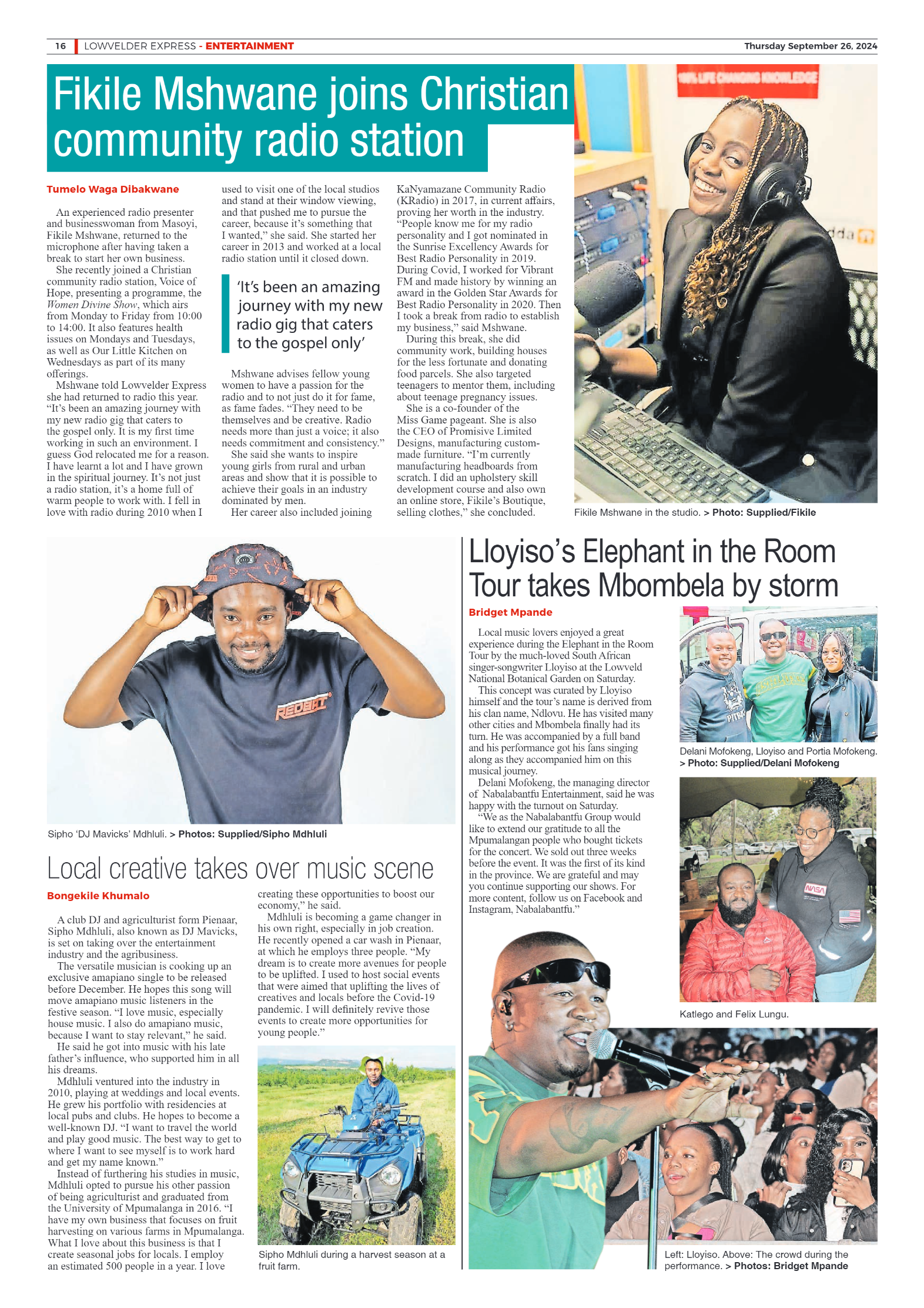Lowvelder Express 26 September 2024 page 16
