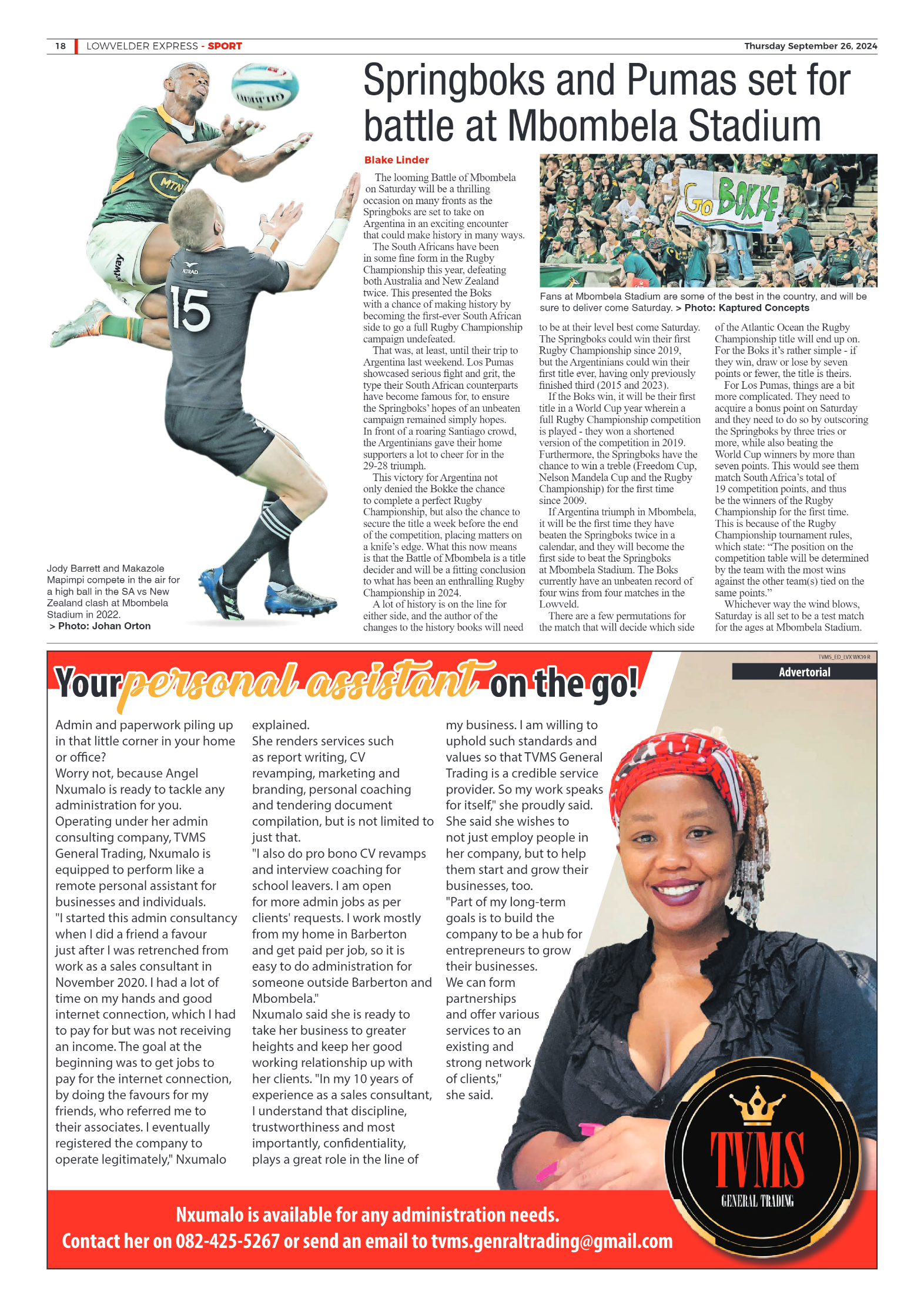 Lowvelder Express 26 September 2024 page 18