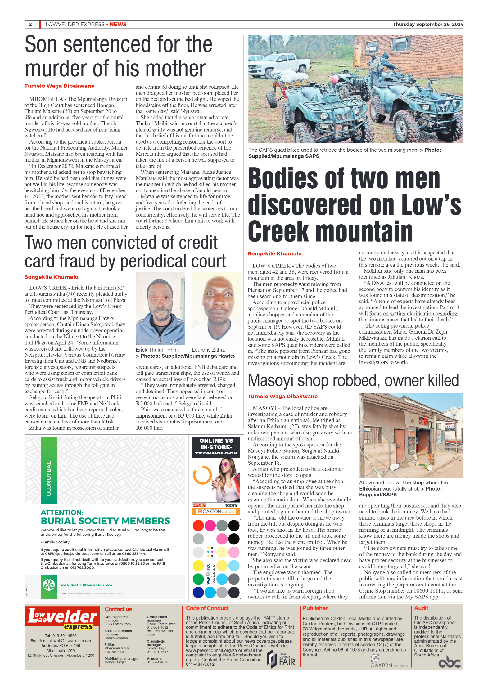 Lowvelder Express 26 September 2024 page 2