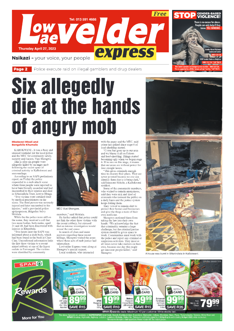 Lowvelder Express 27 April 2023 page 1
