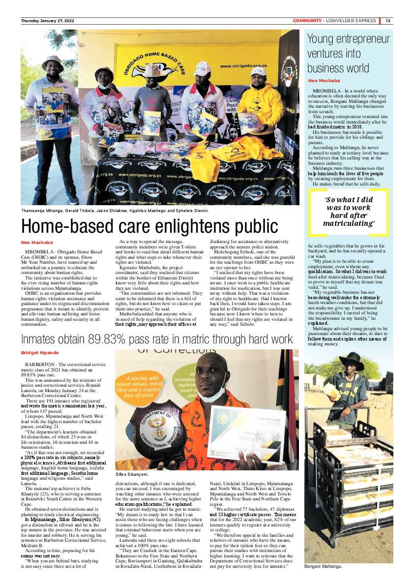 Lowvelder Express 27 January 2022 page 13