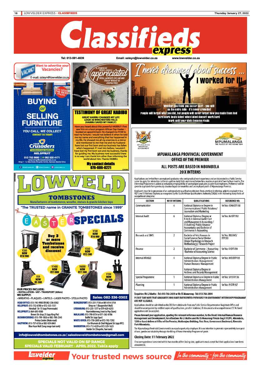 Lowvelder Express 27 January 2022 page 18