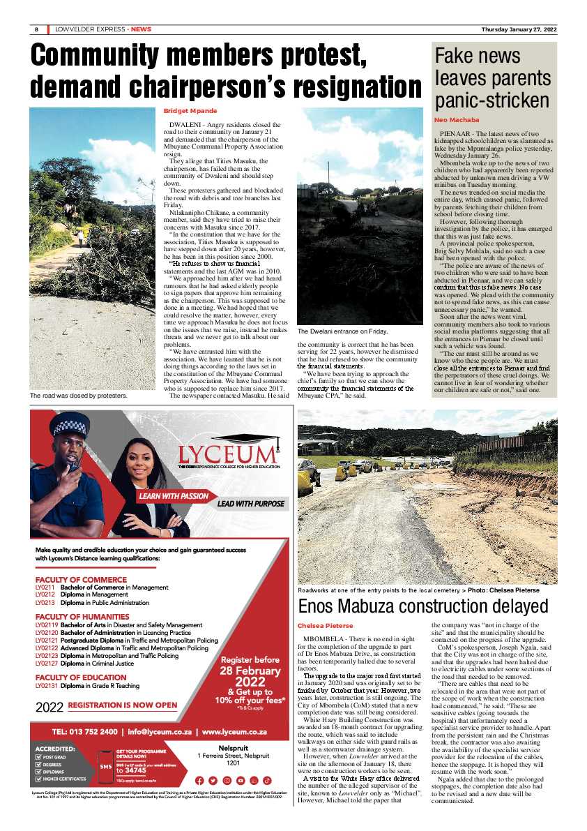 Lowvelder Express 27 January 2022 page 8
