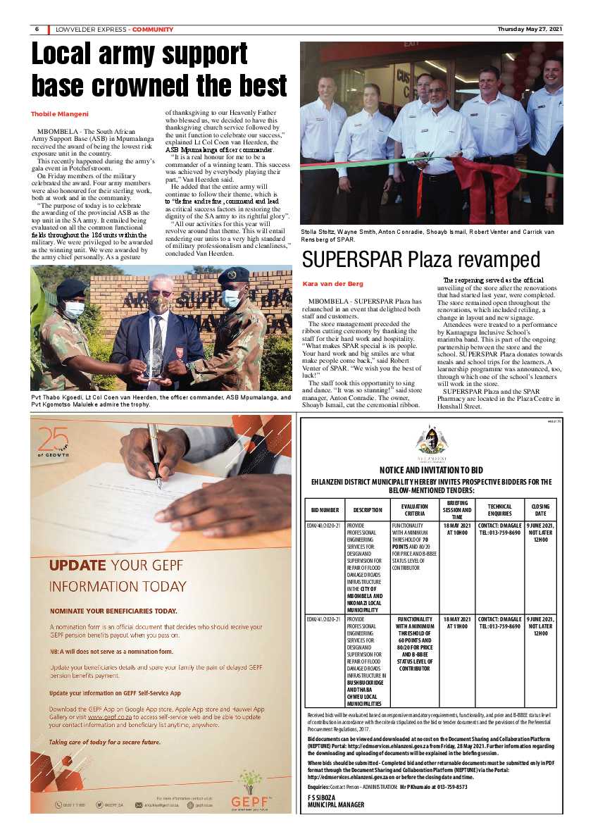 Lowvelder Express 27 May 2021 page 6