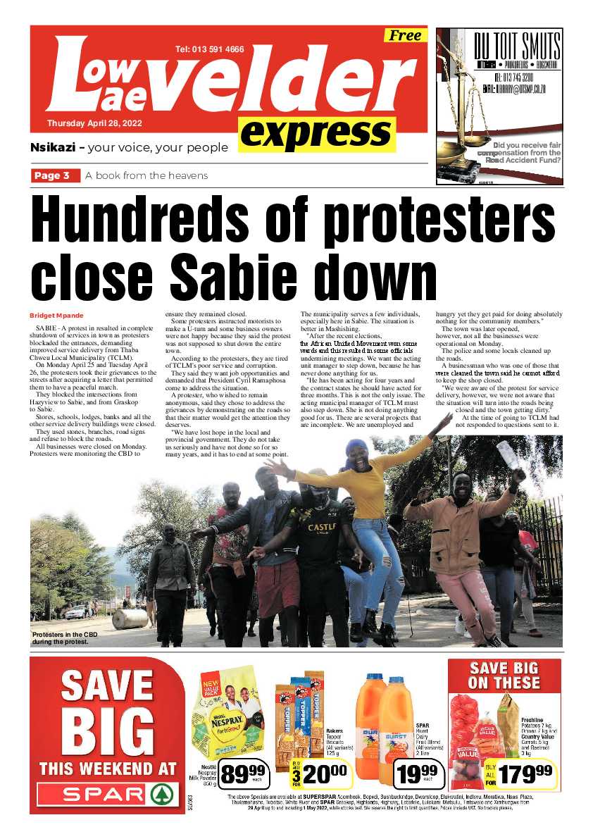 Lowvelder Express 28 April 2022 page 1