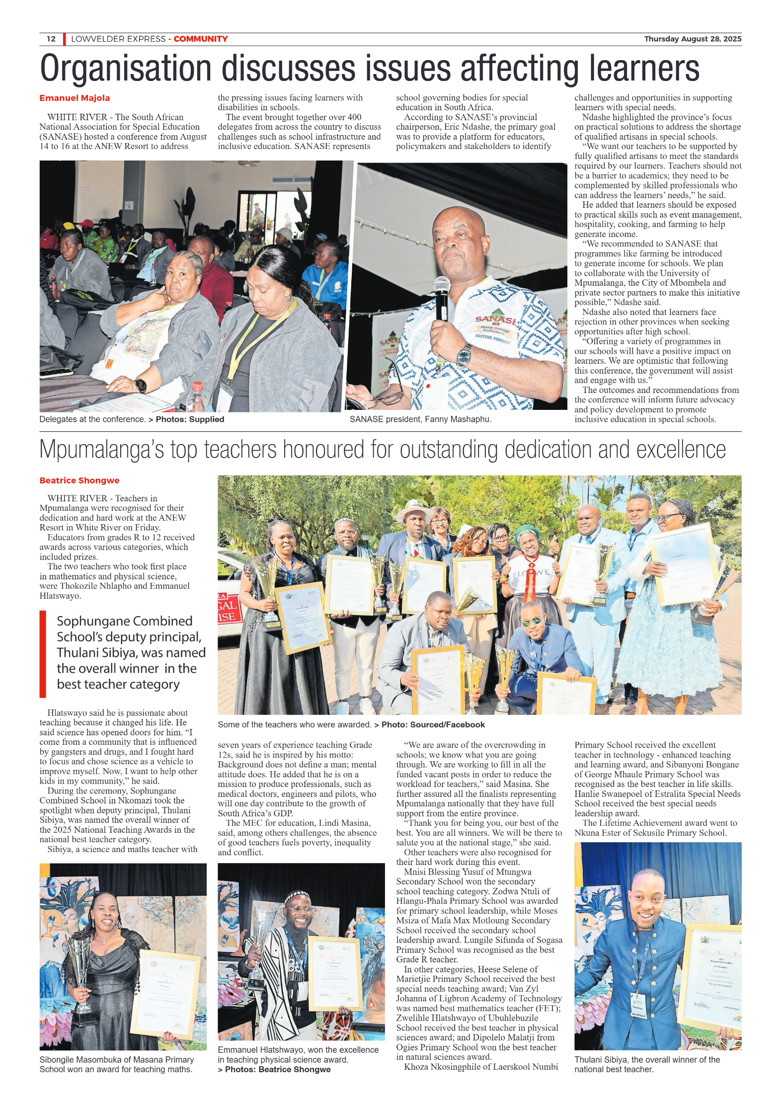 Lowvelder Express 28 August 2025 page 12