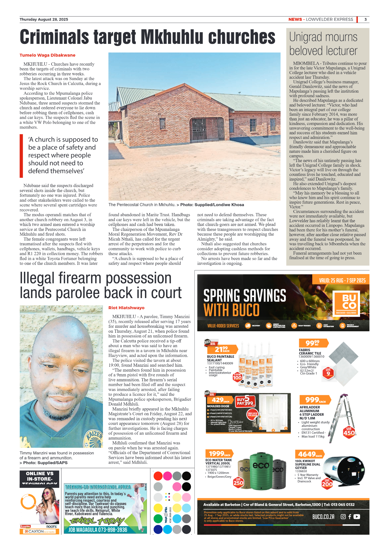 Lowvelder Express 28 August 2025 page 3