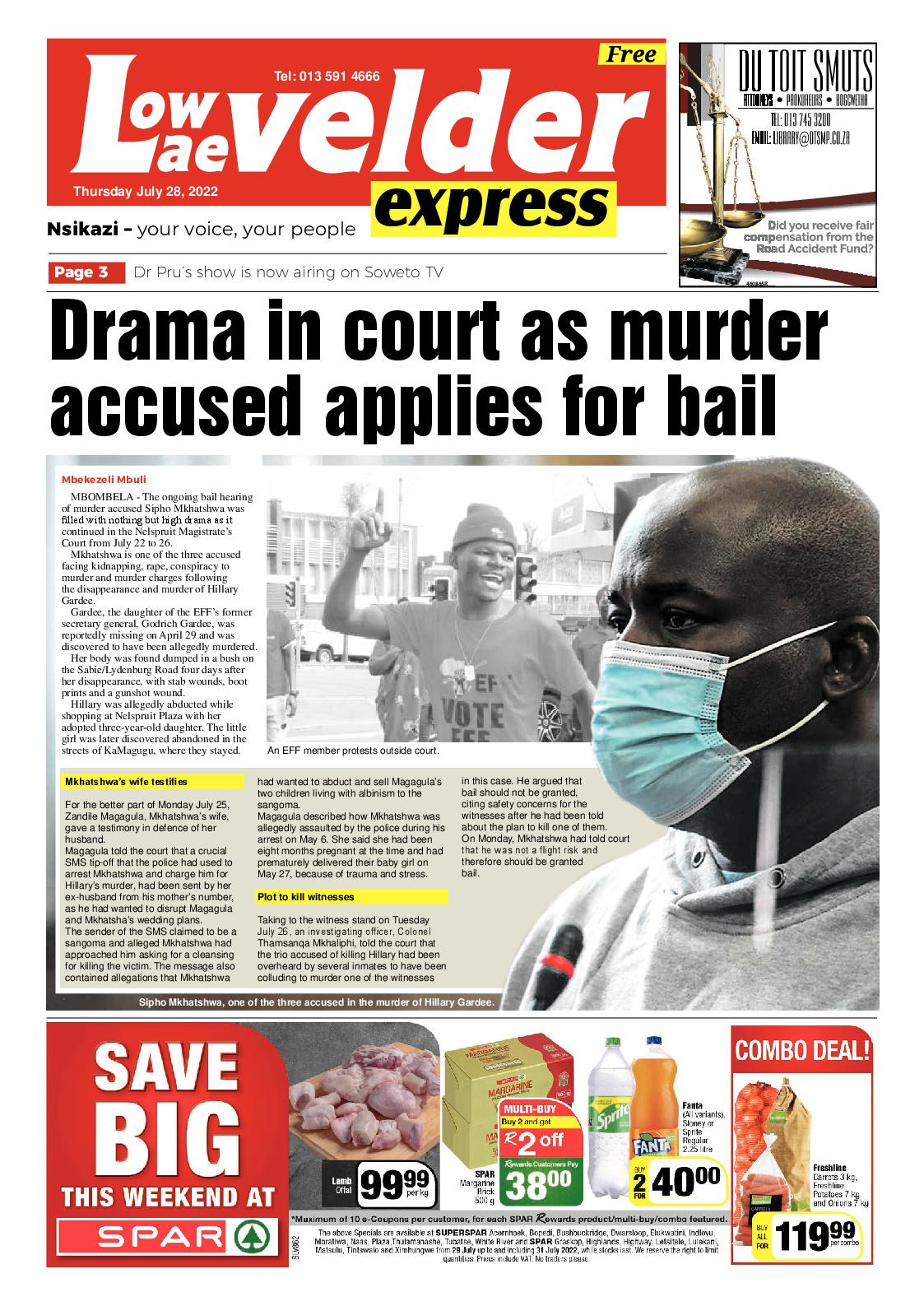 Lowvelder Express 28 July 2022 page 1