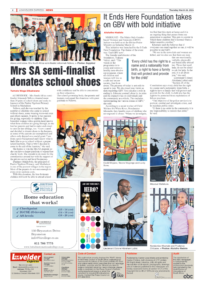 Lowvelder Express 28 March 2024 page 2