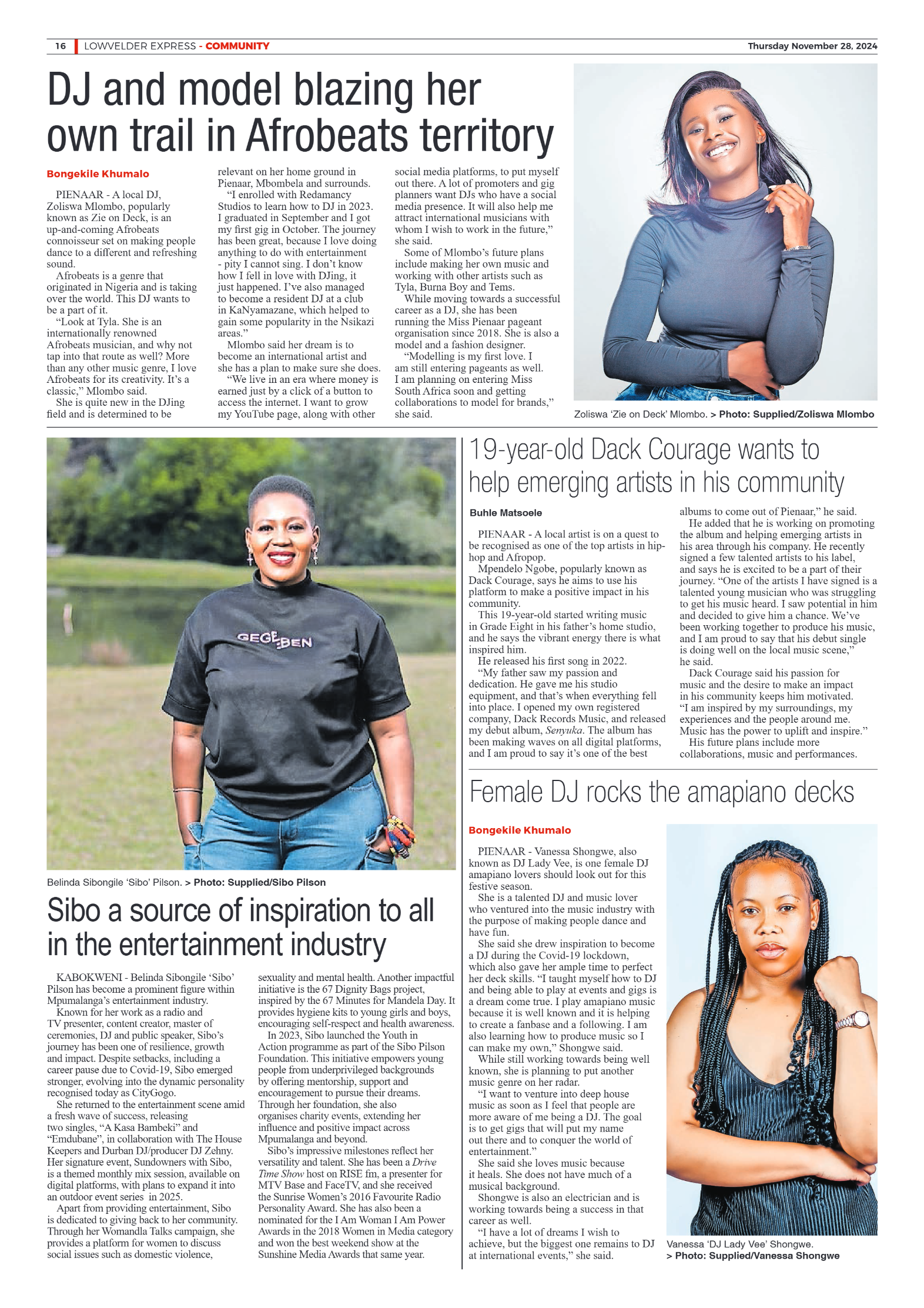 Lowvelder Express 28 November 2024 page 16
