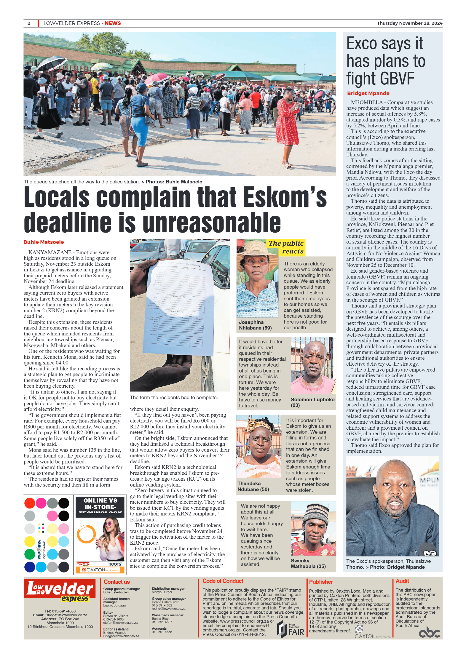 Lowvelder Express 28 November 2024 page 2