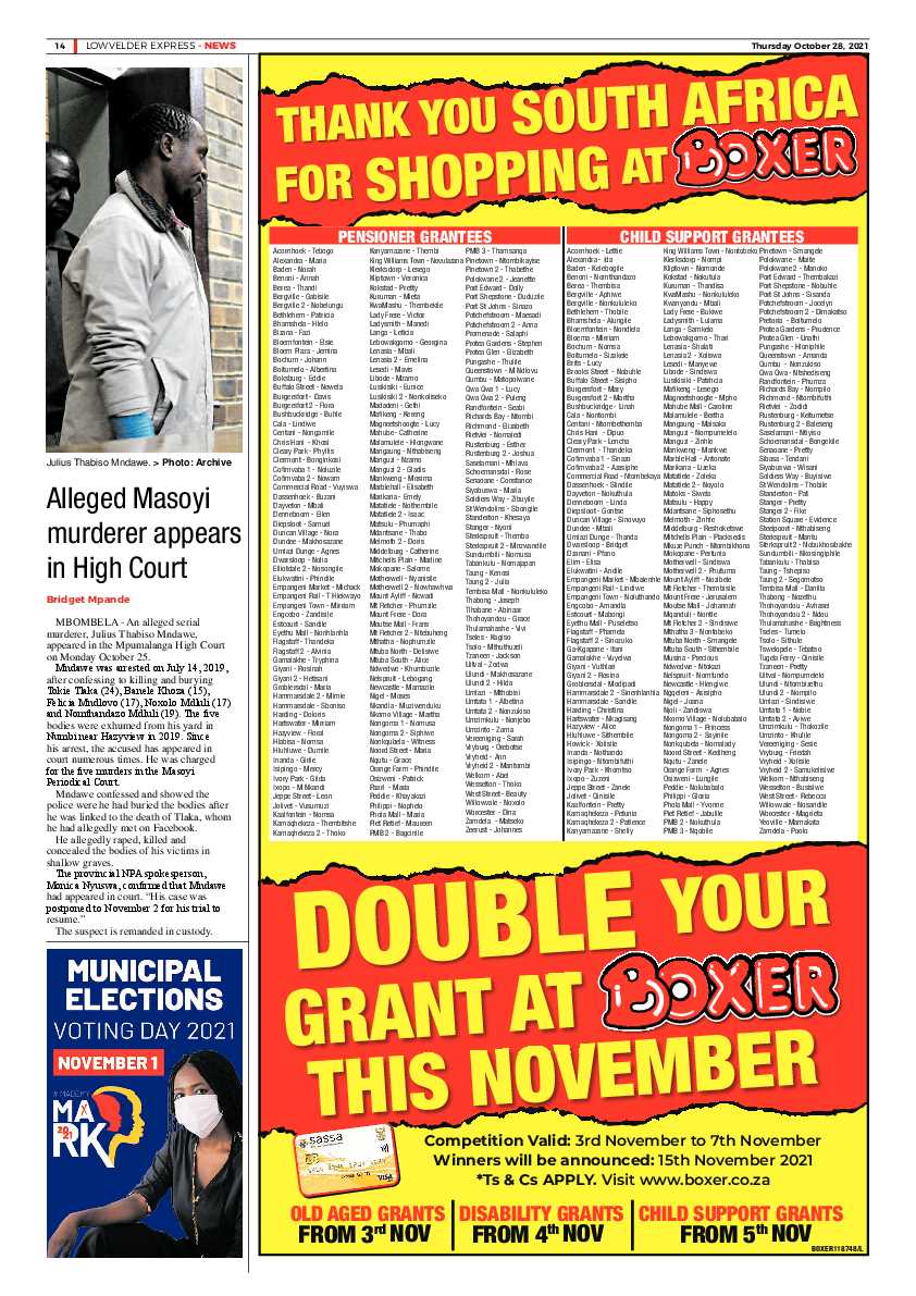 Lowvelder Express 28 October 2021 page 16
