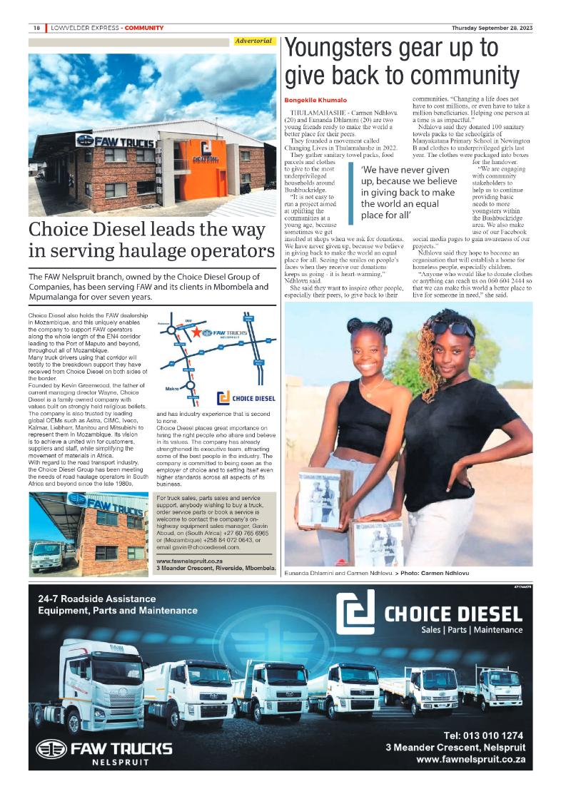 Lowvelder Express 28 September 2023 page 18