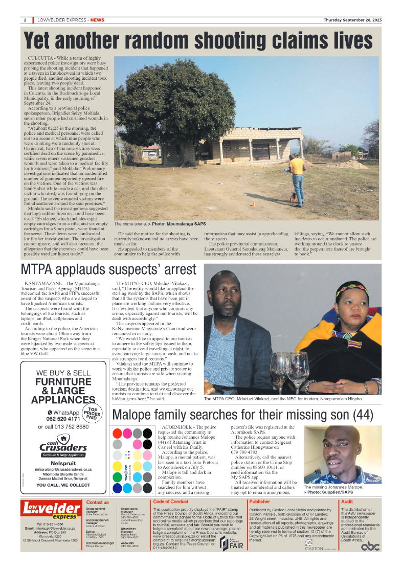 Lowvelder Express 28 September 2023 page 2