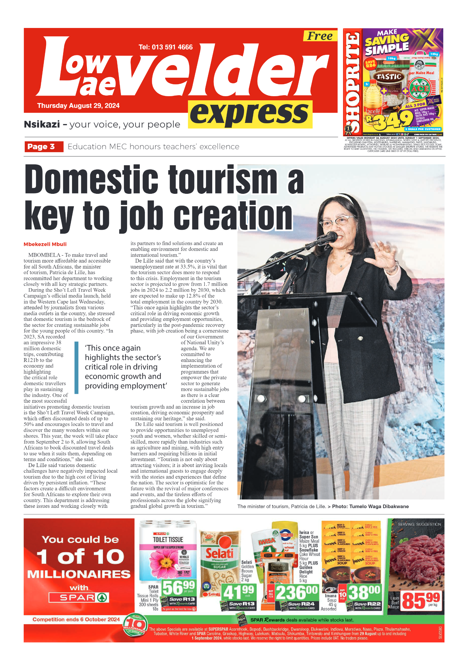 Lowvelder Express 29 August 2024 page 1