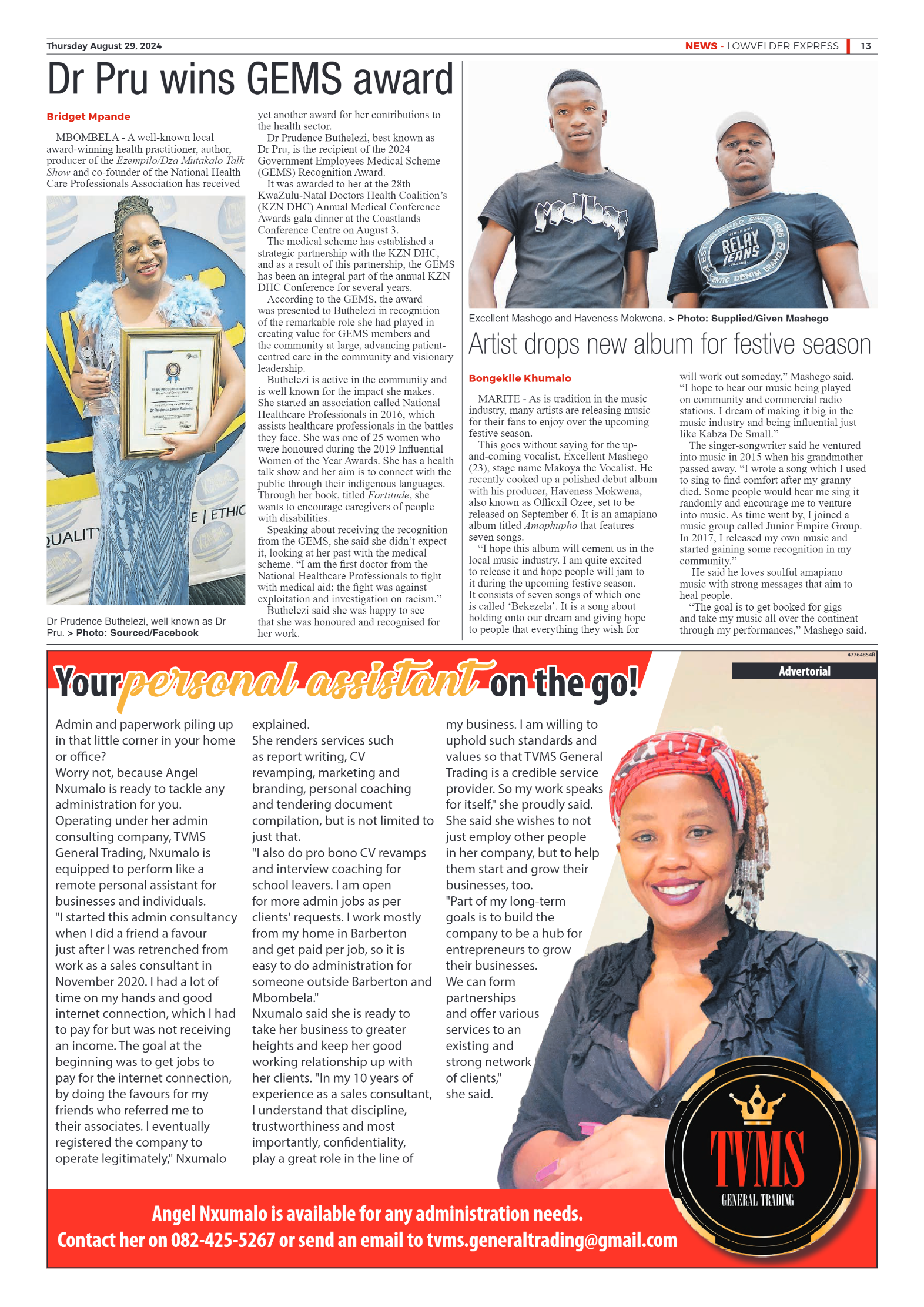 Lowvelder Express 29 August 2024 page 13