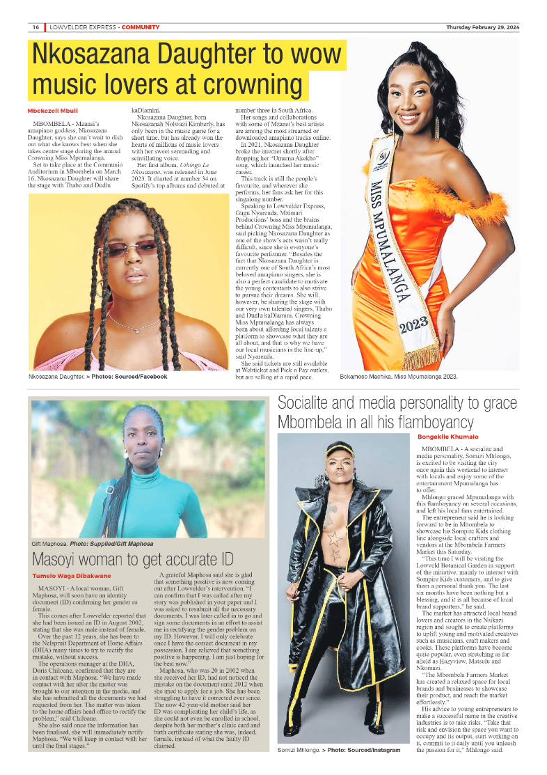 Lowvelder Express 29 February 2024 page 16