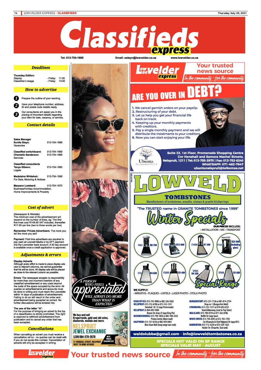 Lowvelder Express 29 July 2021 page 14