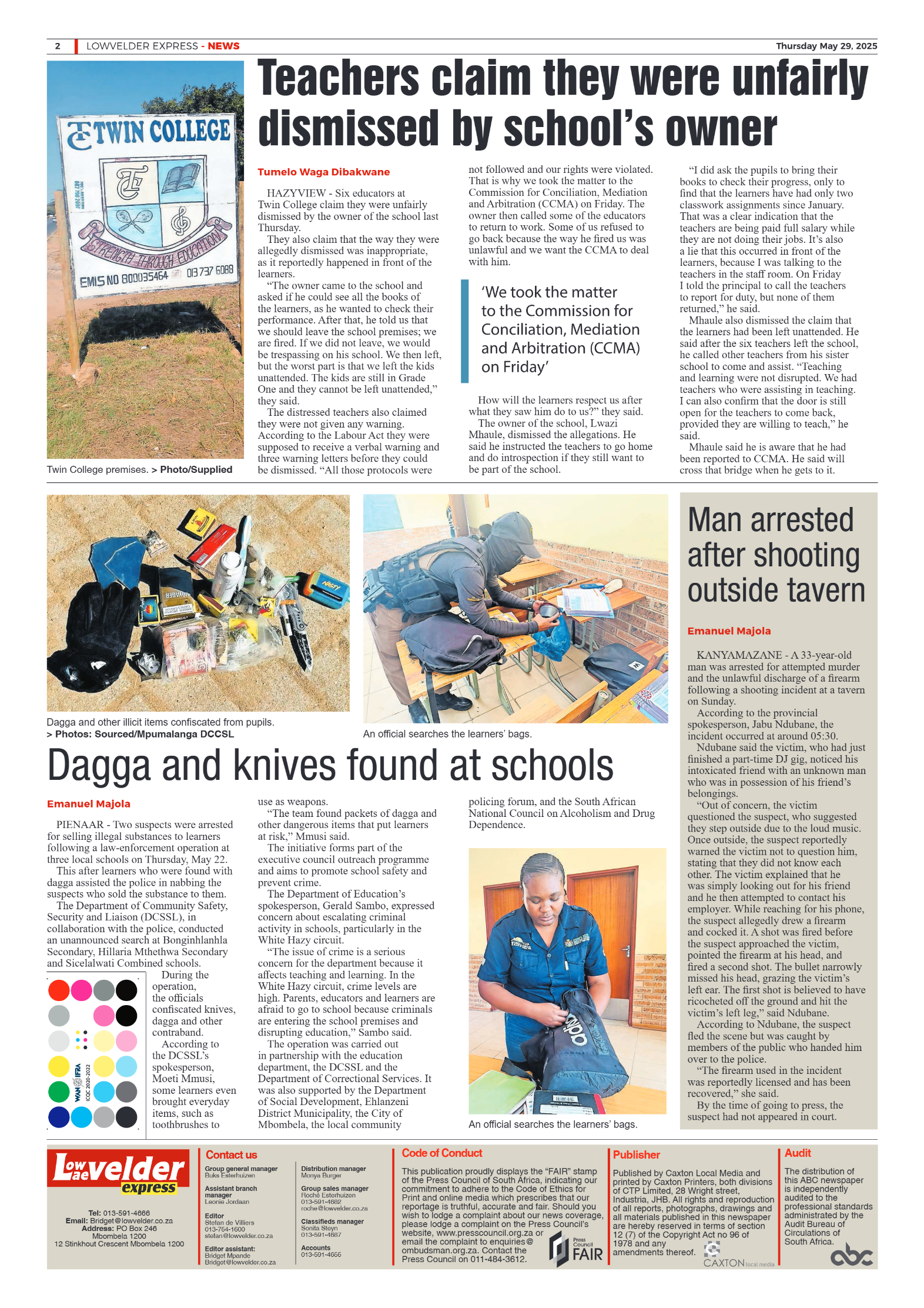 Lowvelder Express 29 May 2025 page 2