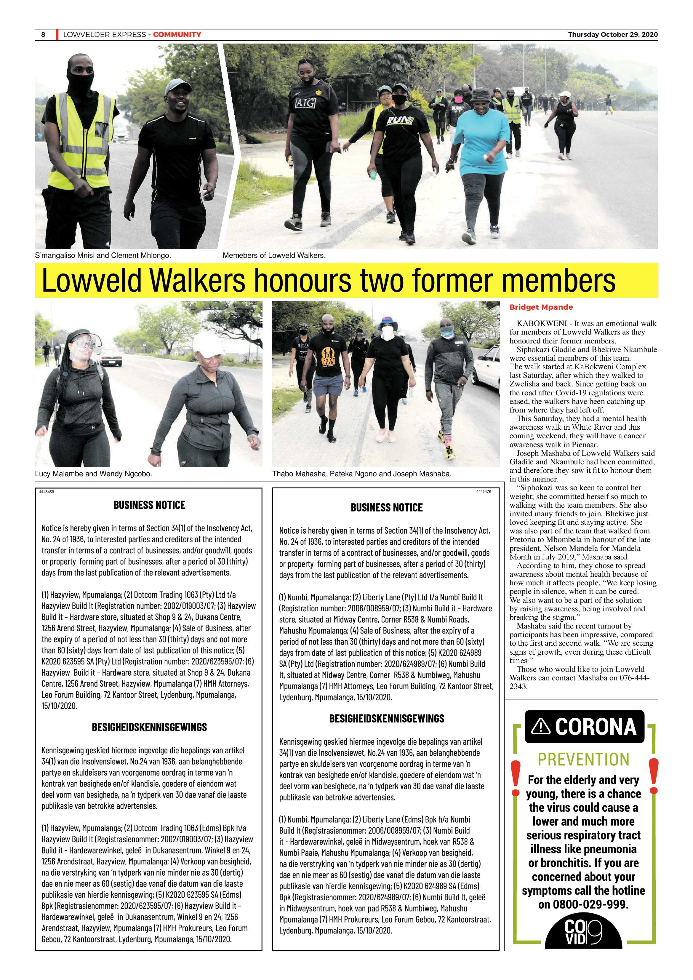 Lowvelder Express 29 October 2020 page 8