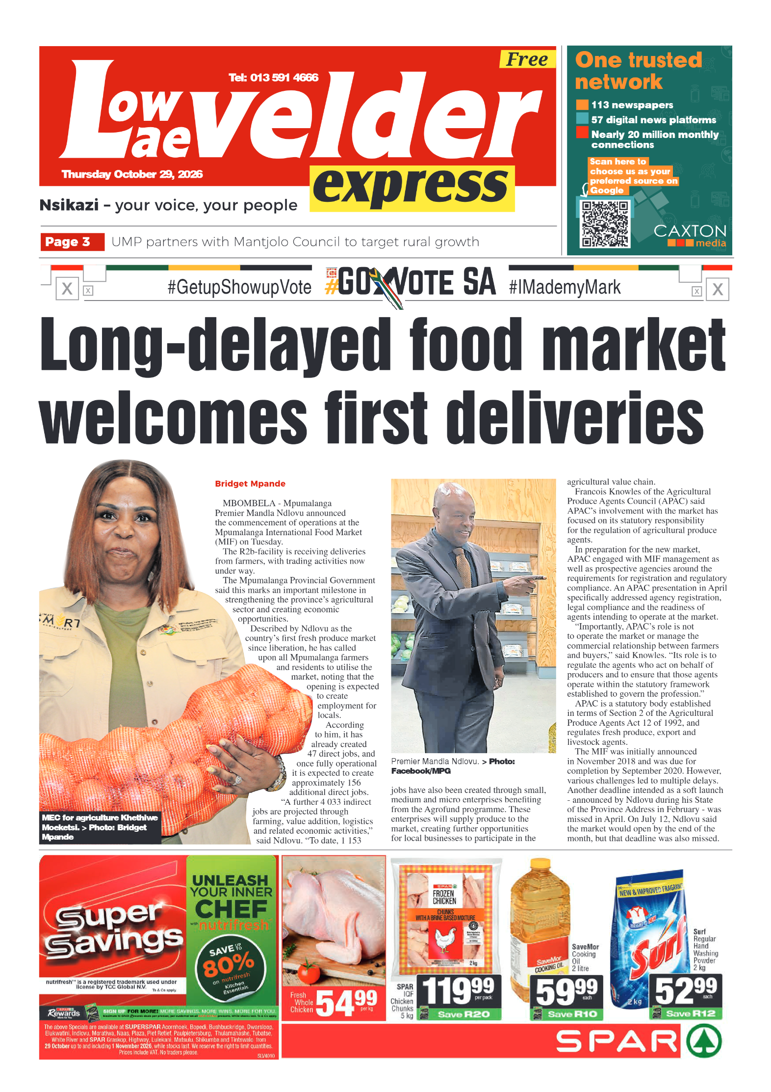 Lowvelder Express 29 October 2026 page 1