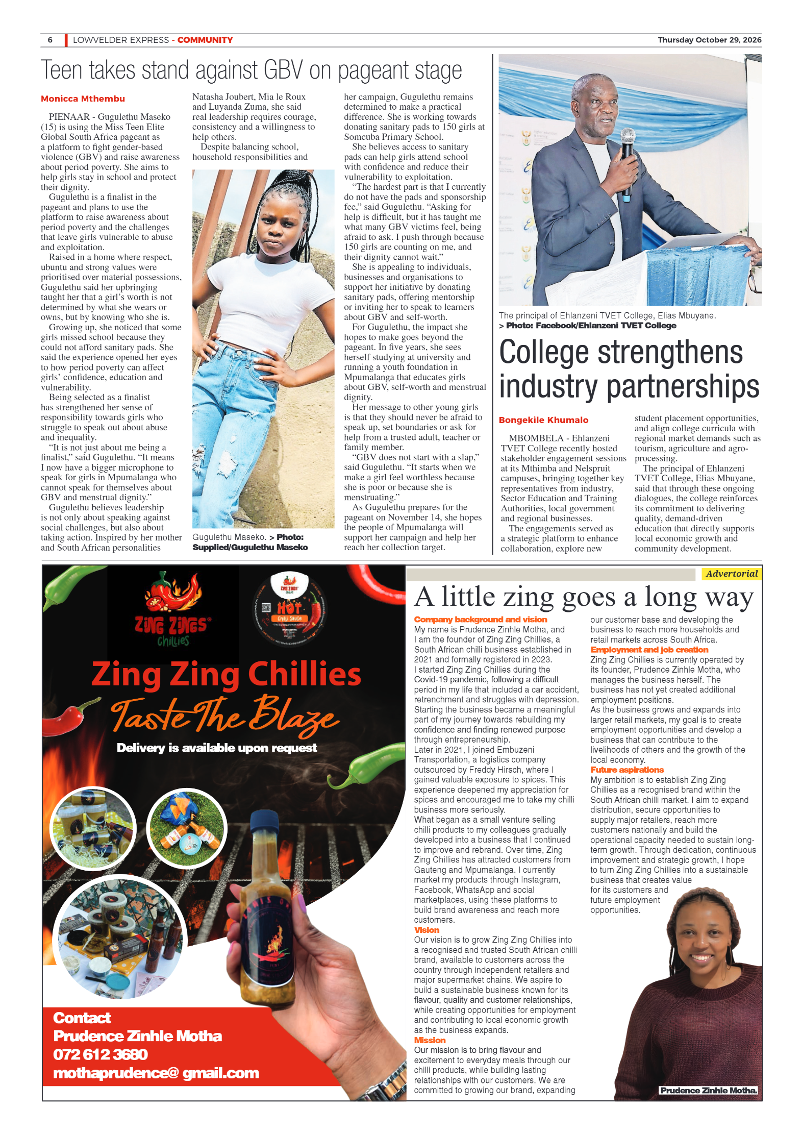 Lowvelder Express 29 October 2026 page 6