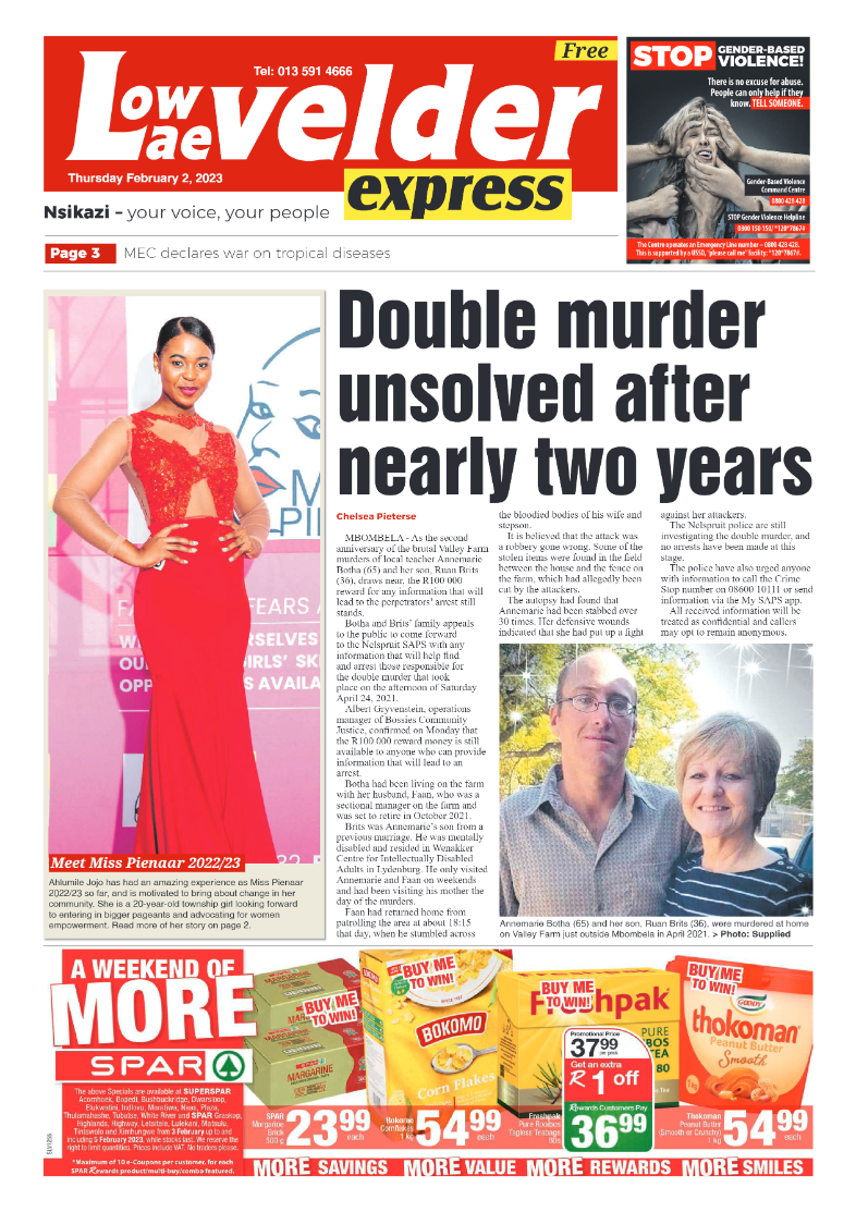 Lowvelder Express 2 February 2023 page 1
