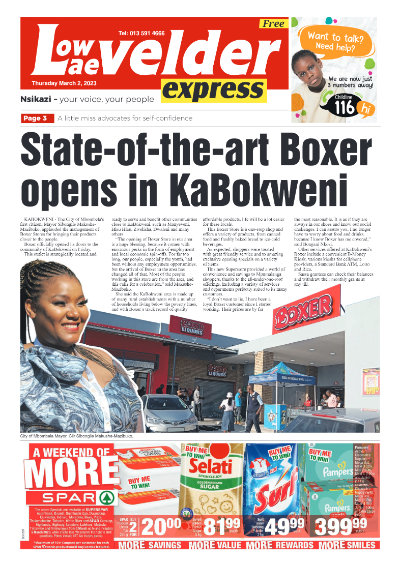 Lowvelder Express 2 March 2023 page 1