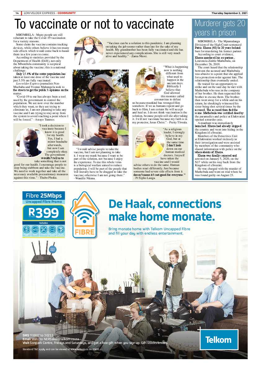 Lowvelder Express 2 September 2021 page 14