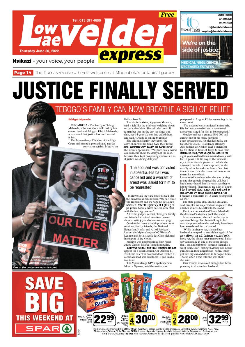 Lowvelder Express 30 June 2022 page 1