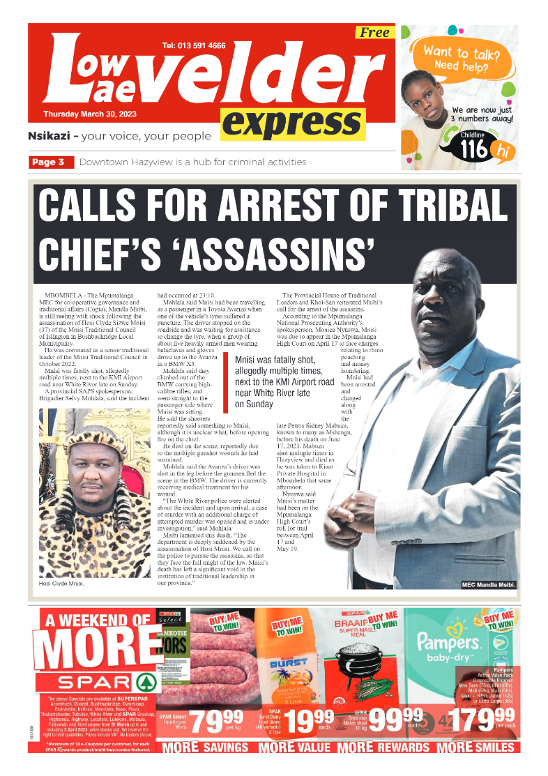 Lowvelder Express 30 March 2023 page 1