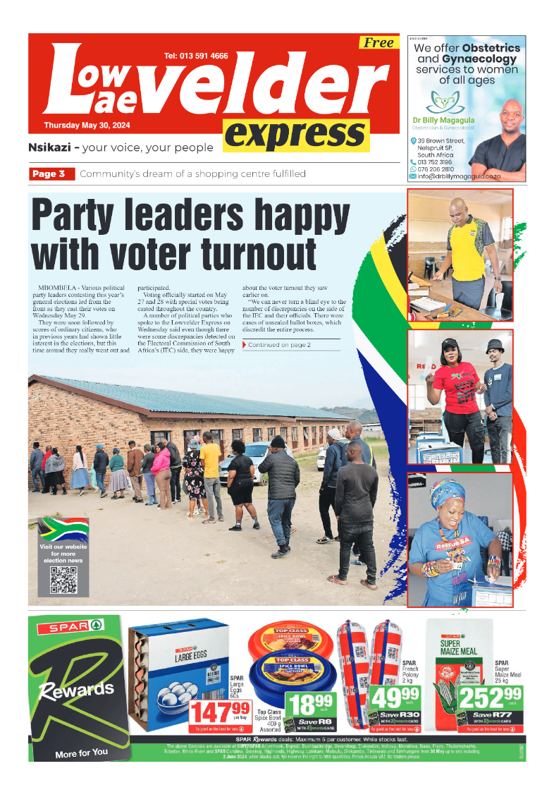 Lowvelder Express 30 May 2024 page 1