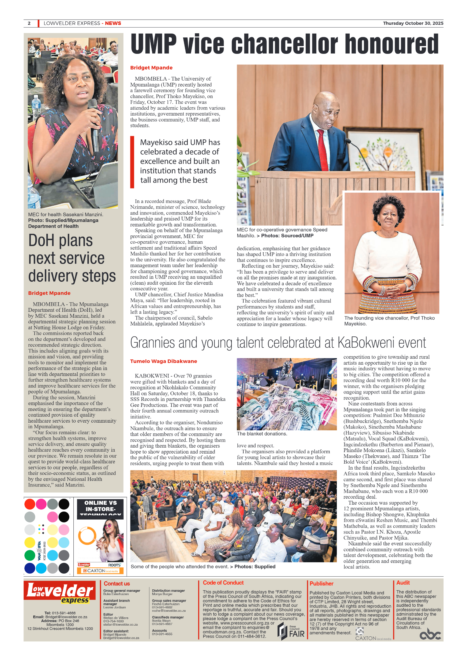 Lowvelder Express 30 October 2025 page 2