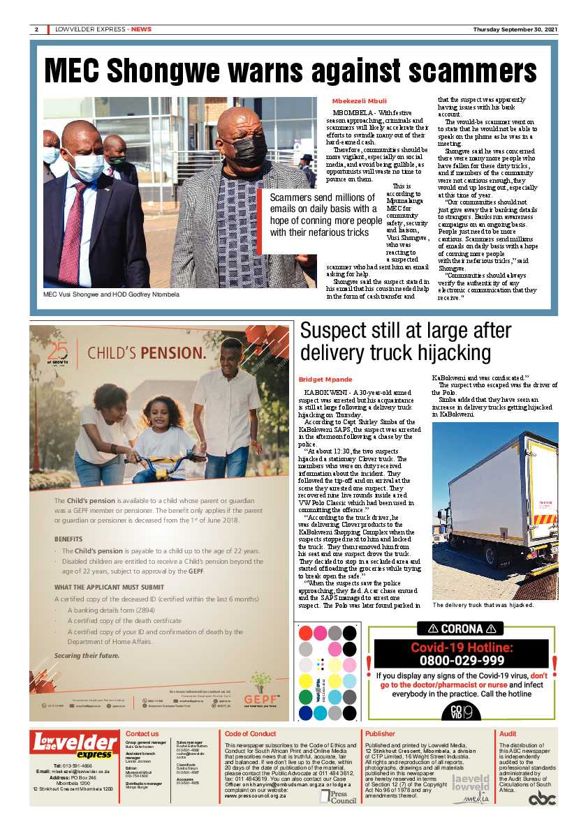 Lowvelder Express 30 September 2021 page 4