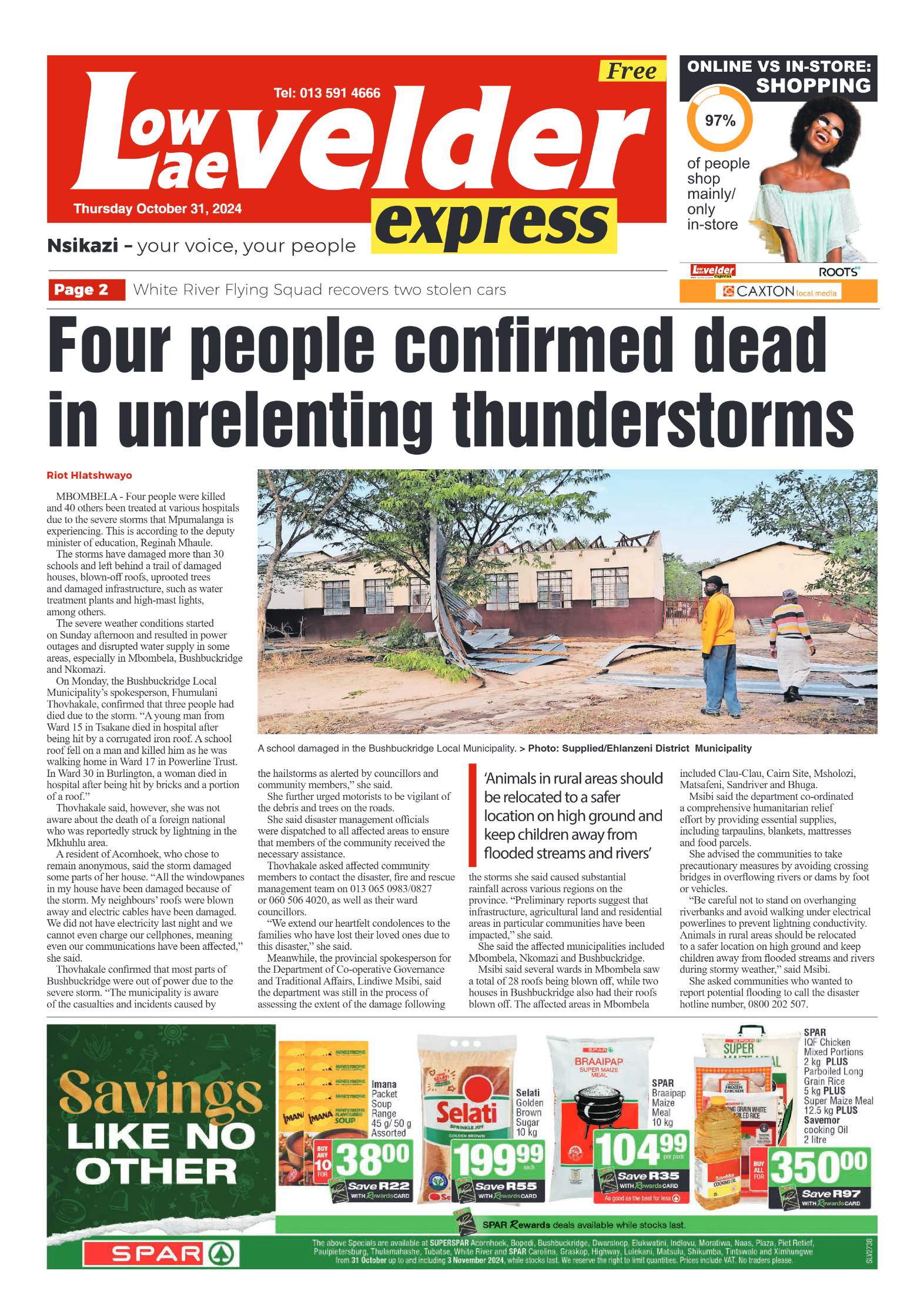 Lowvelder Express 31 October 2024 page 1