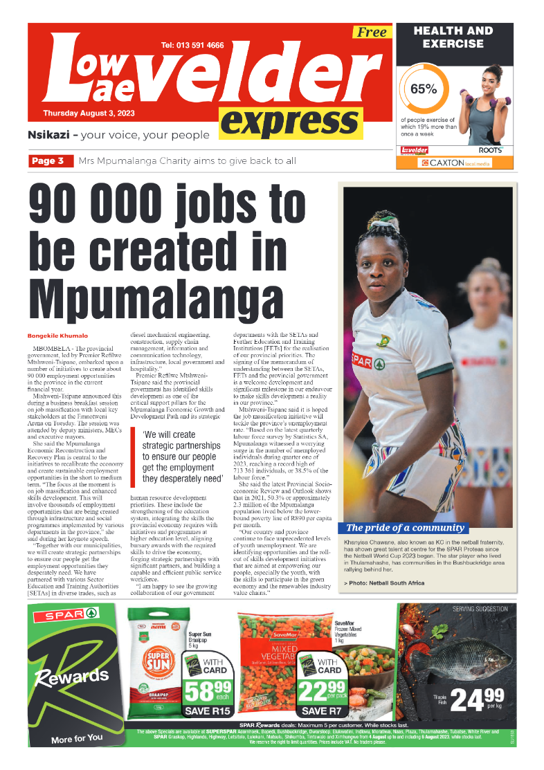 Lowvelder Express 3 August 2023 page 1