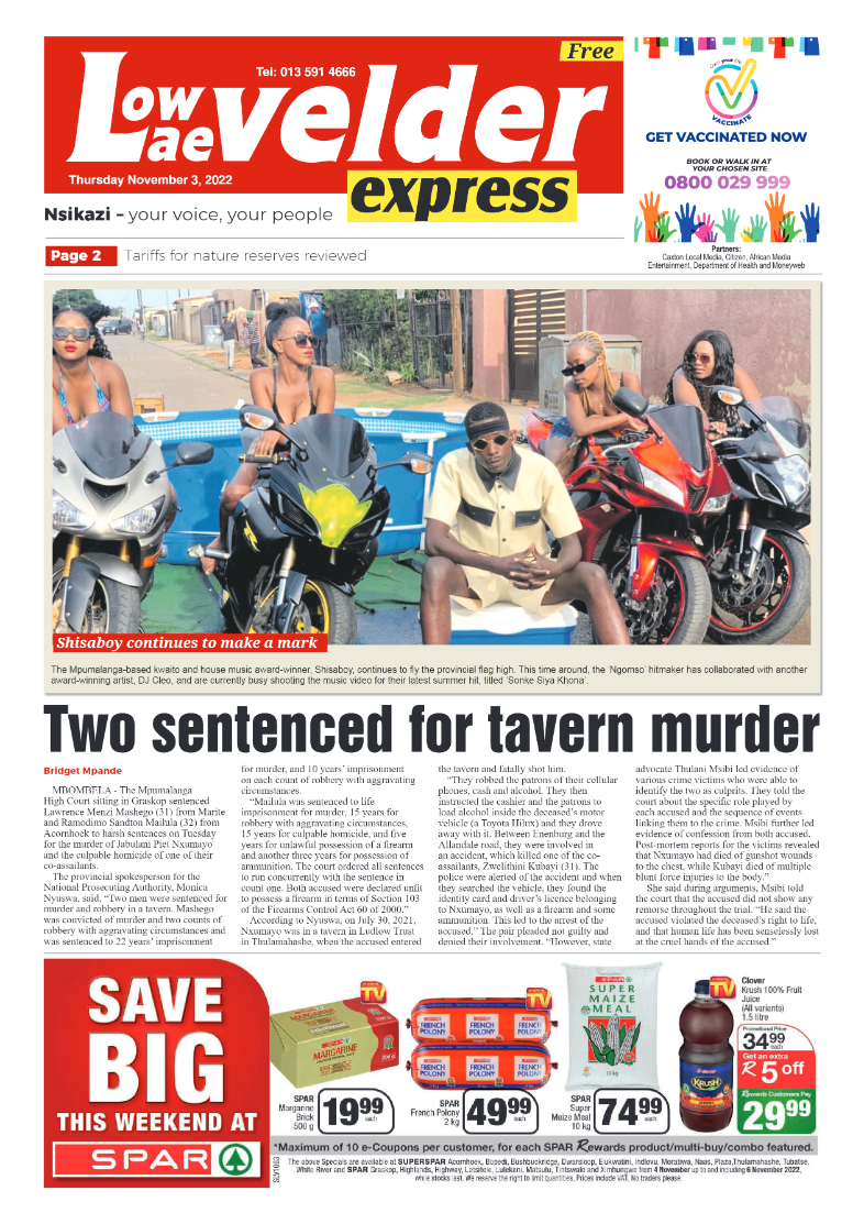 Lowvelder Express 3 November 2022 page 1