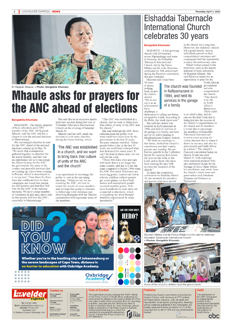Lowvelder Express 4 April 2024 page 2