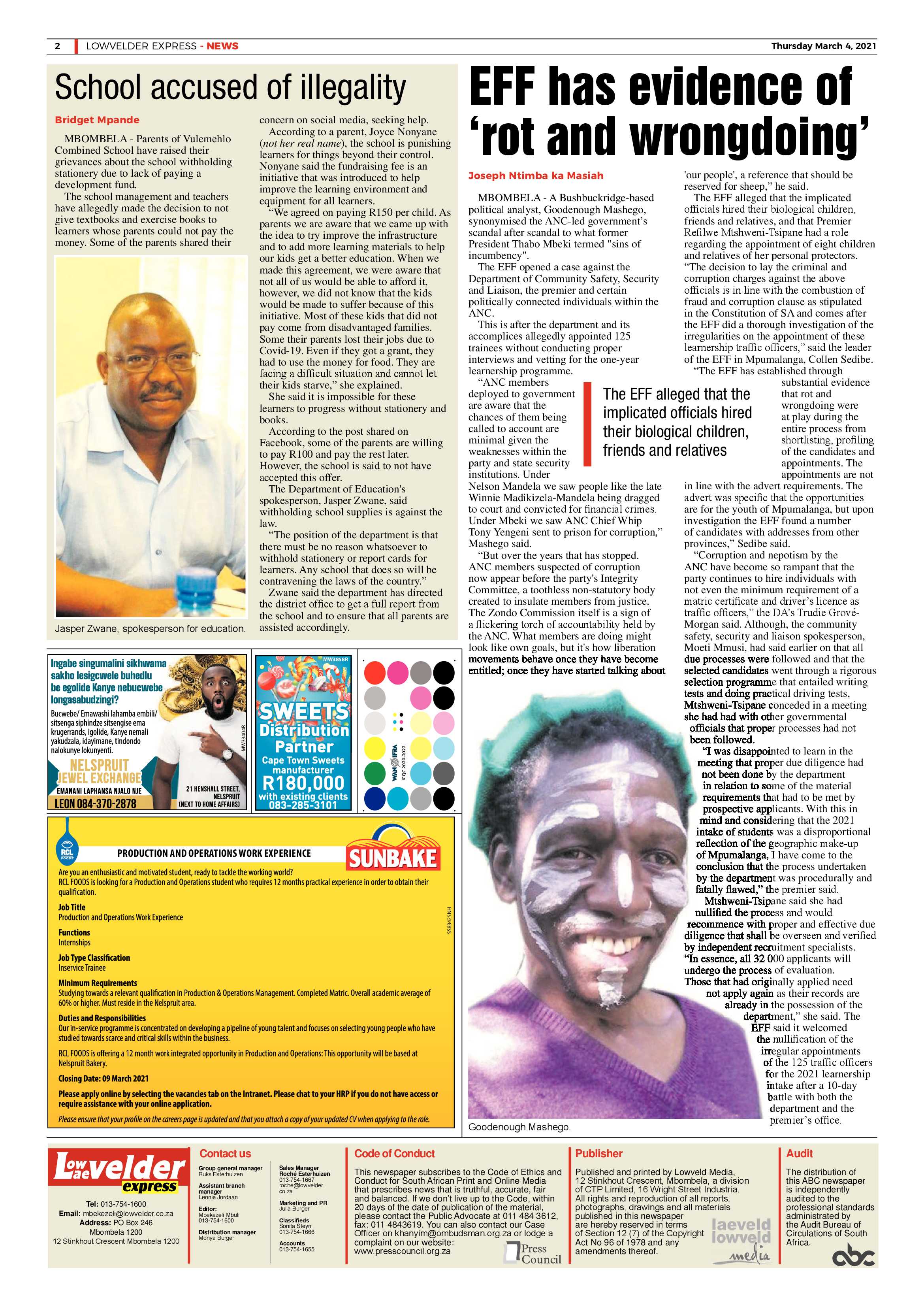 Lowvelder Express 4 March 2021 page 2