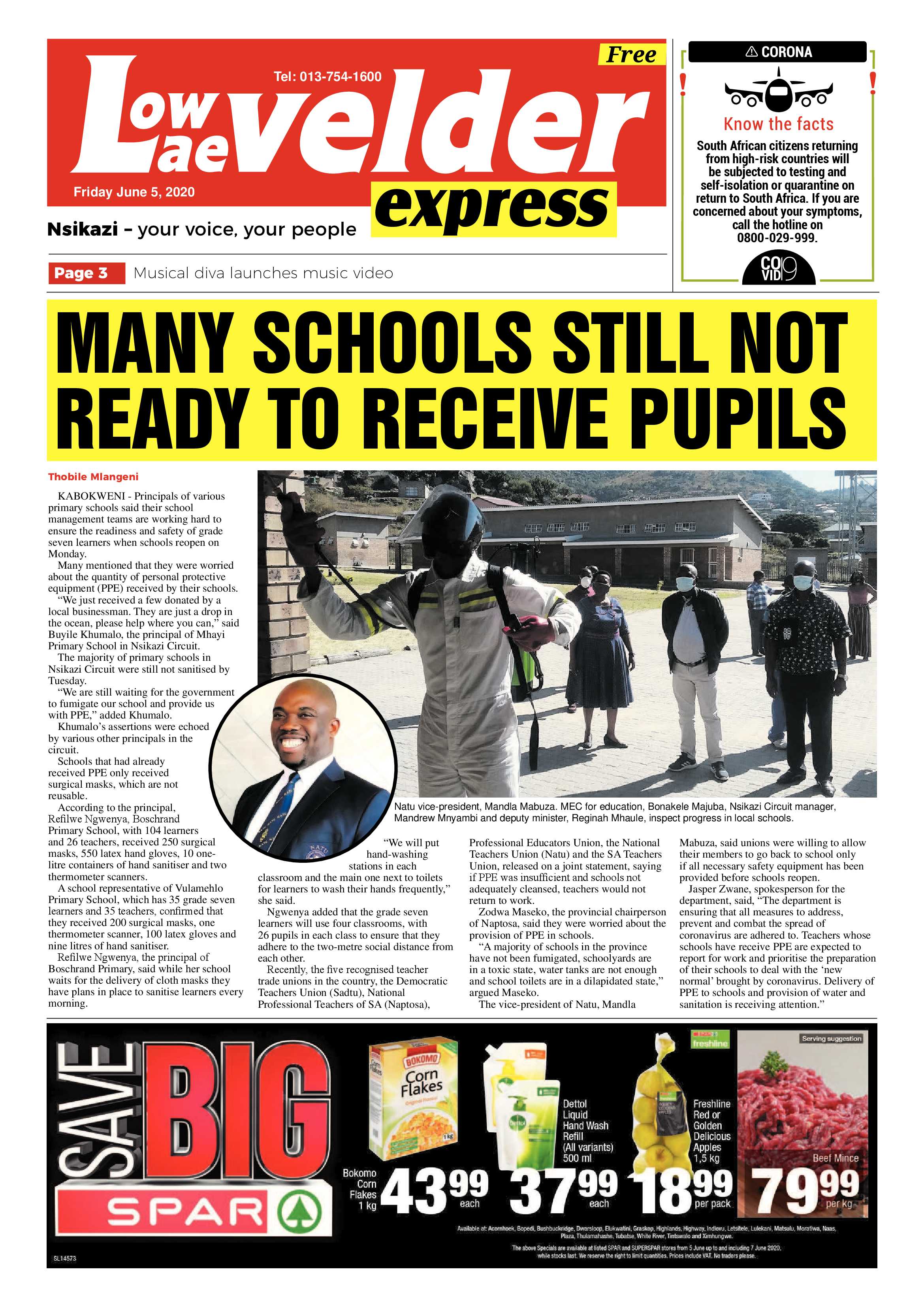 Lowvelder Express 5 June 2020 page 1
