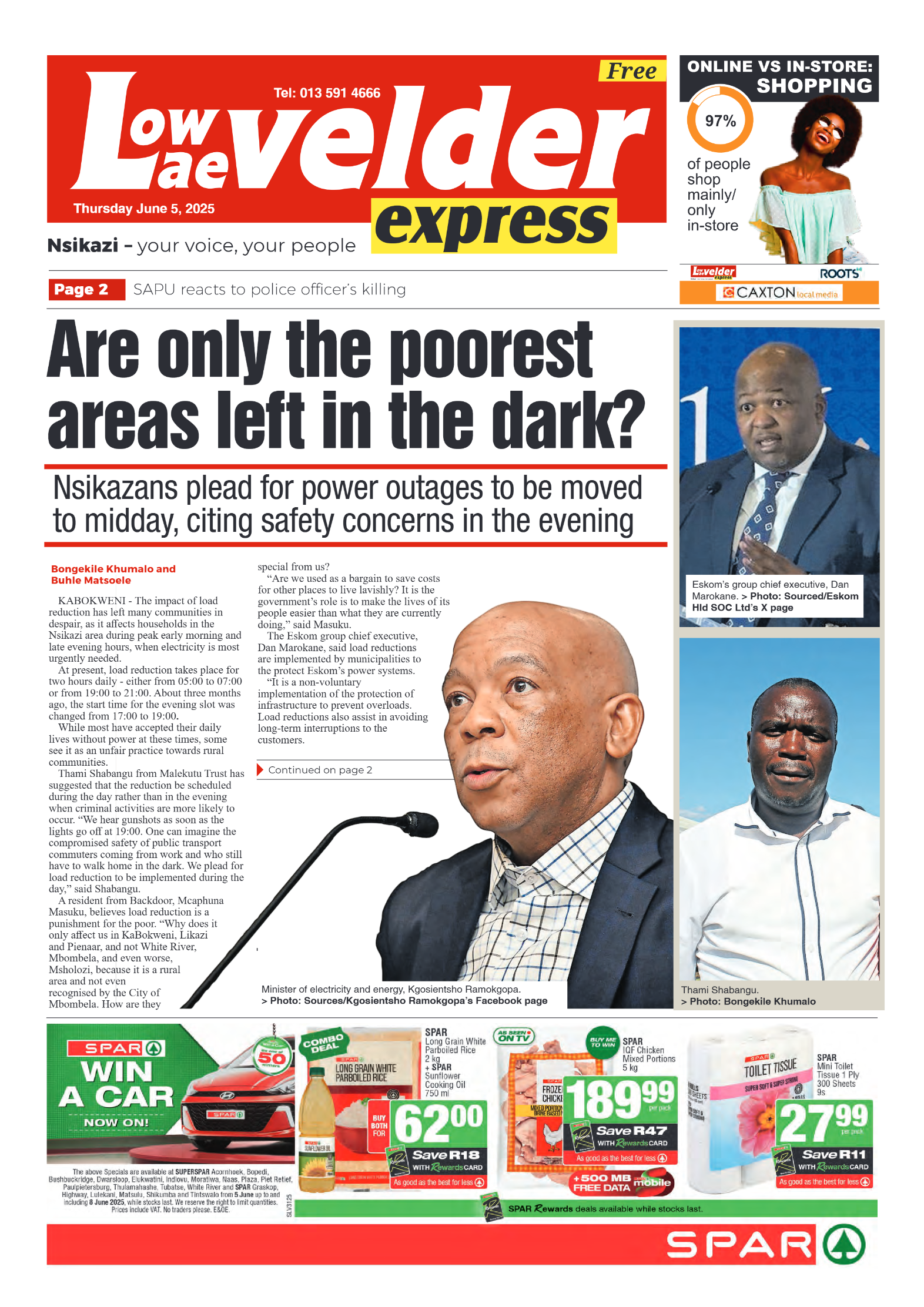 Lowvelder Express 5 June 2025 page 1