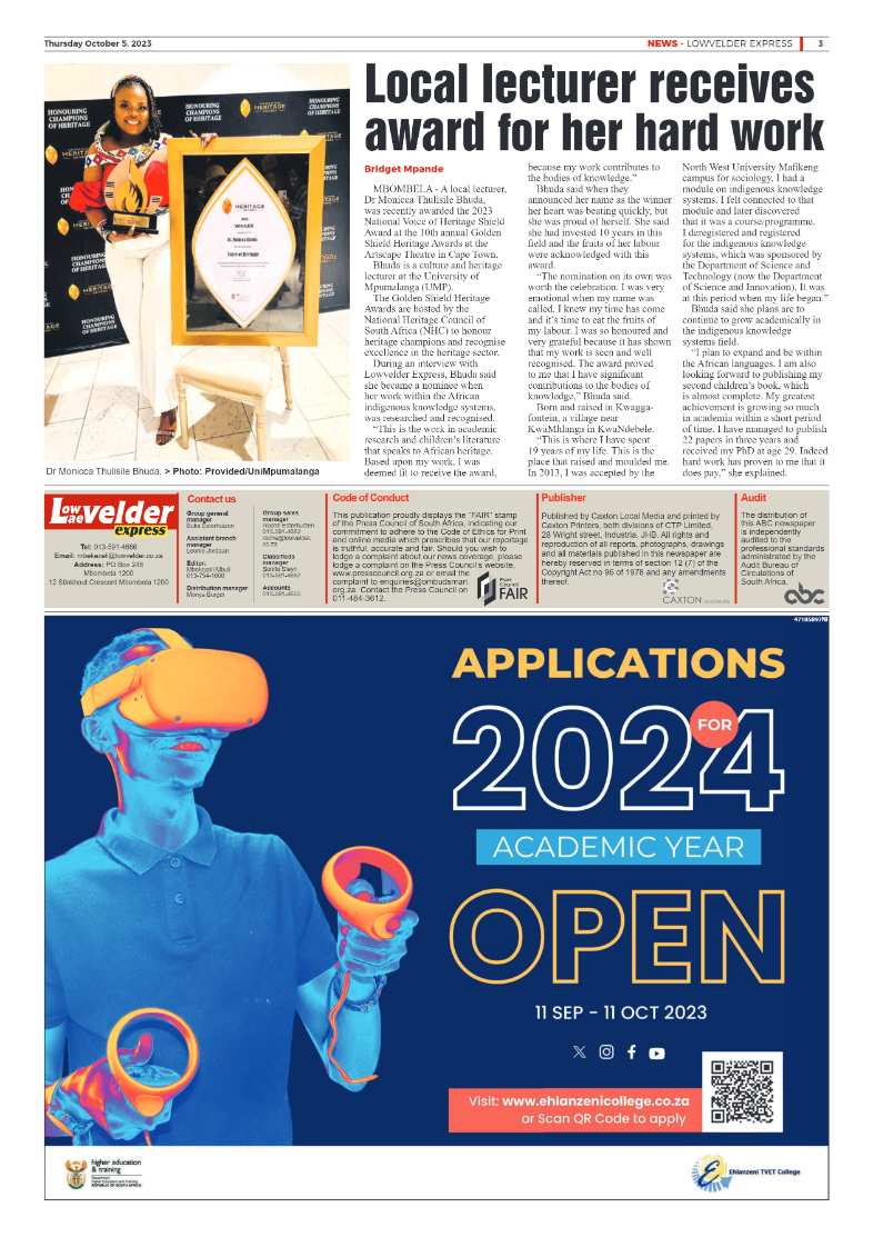 Lowvelder Express 5 October 2023 page 3