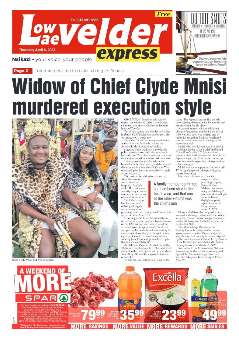 Lowvelder Express 6 April 2023 page 1
