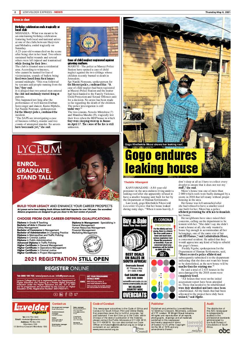 Lowvelder Express 6 May 2021 page 2