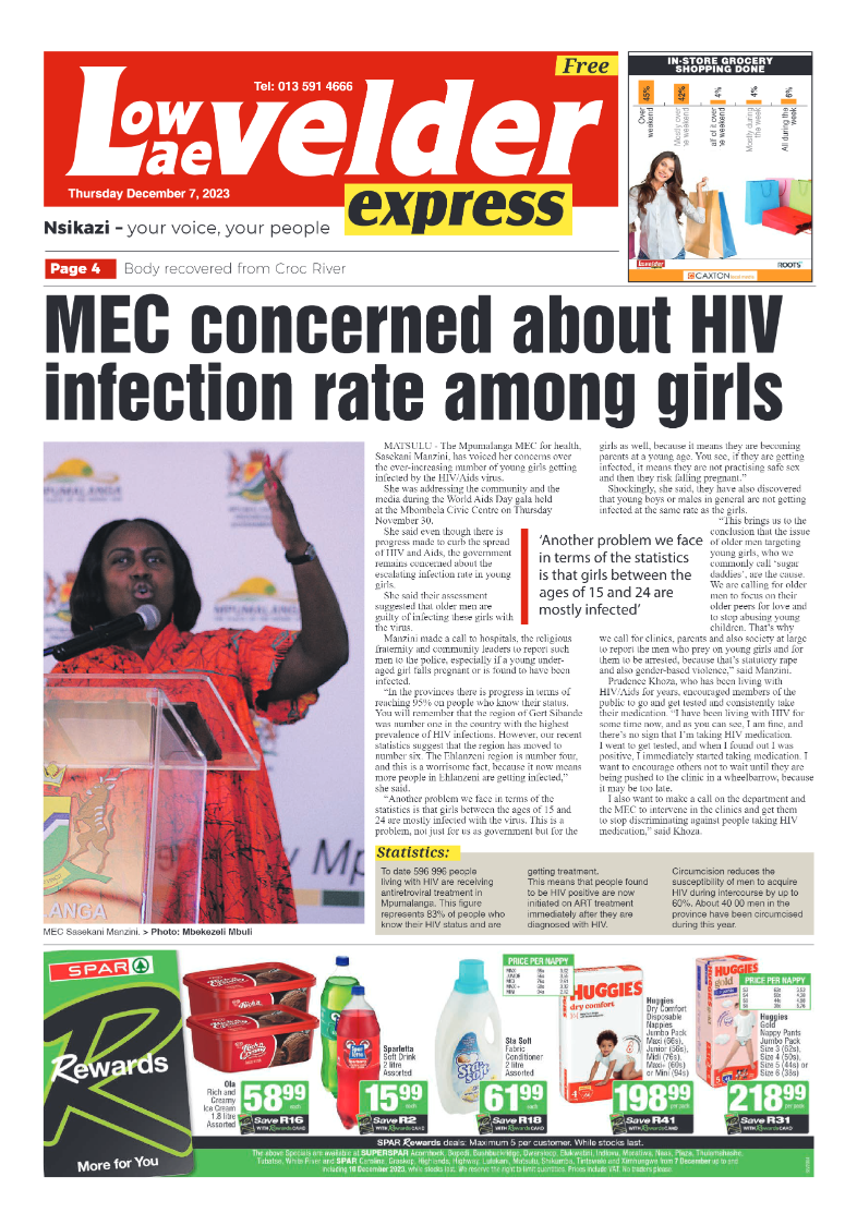Lowvelder Express 7 December 2023 page 1