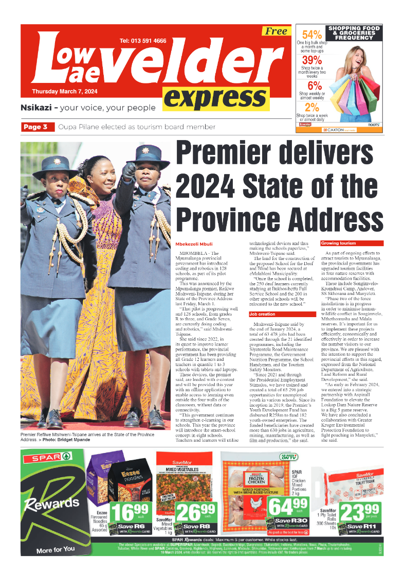 Lowvelder Express 7 March 2024 page 1