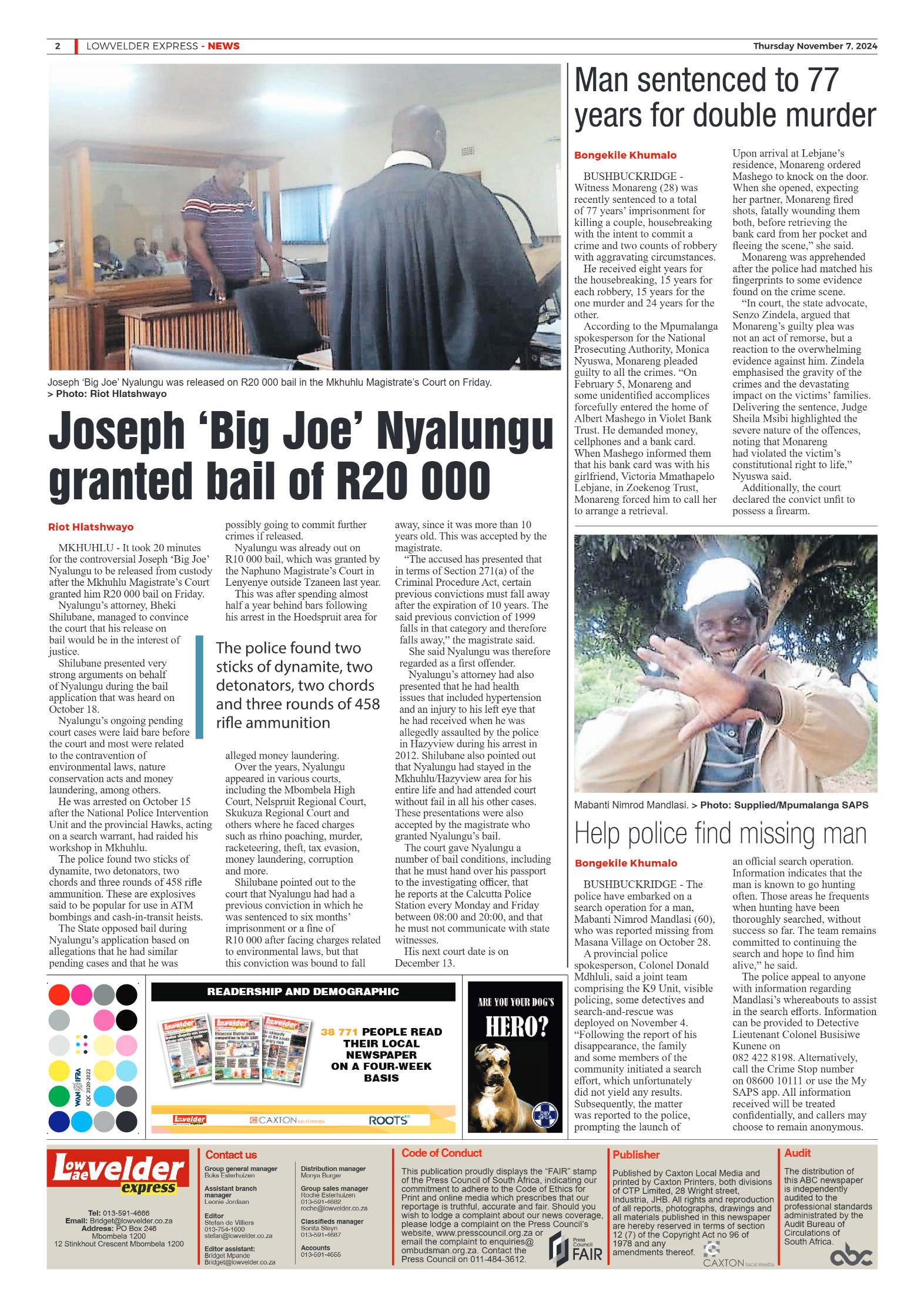 Lowvelder Express 7 November 2024 page 2