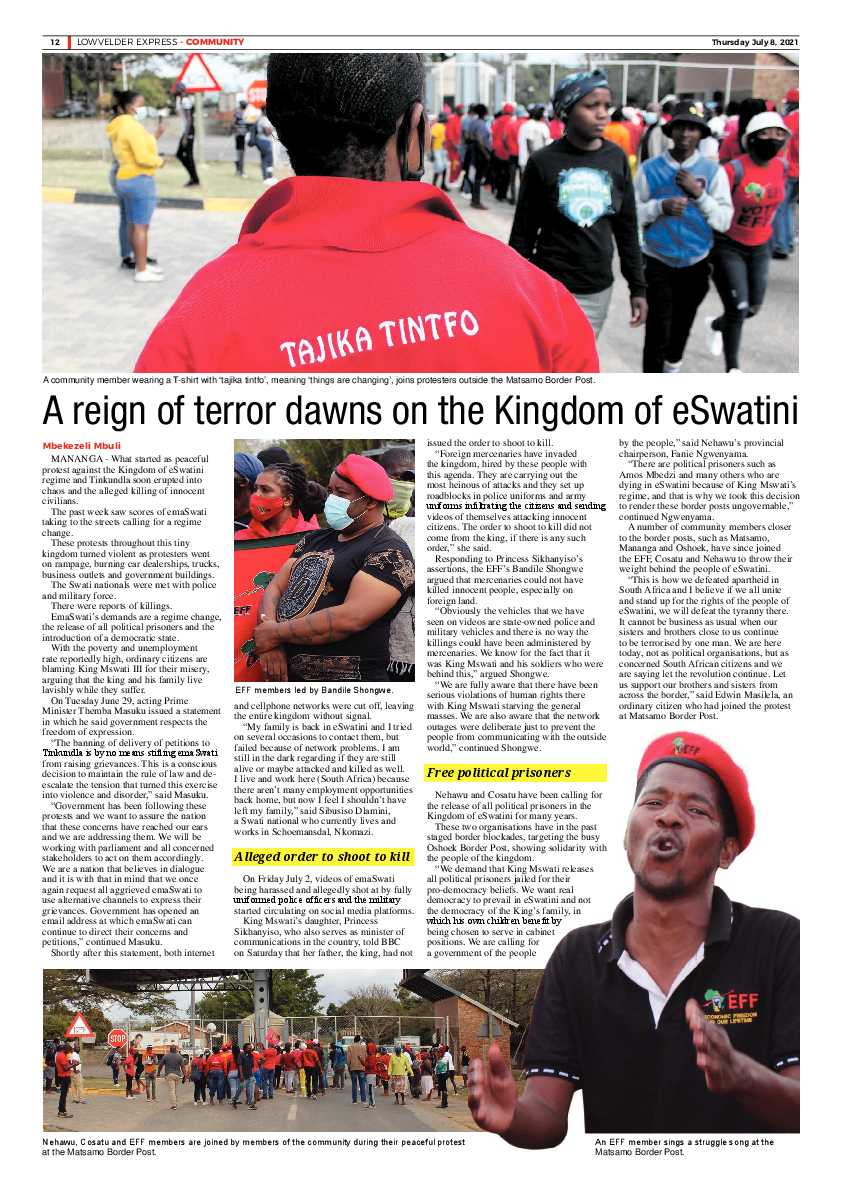 Lowvelder Express 8 July 2021 page 12