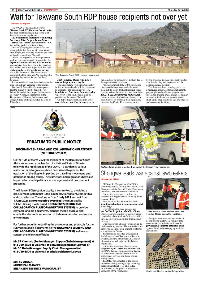 Lowvelder Express 8 July 2021 page 14