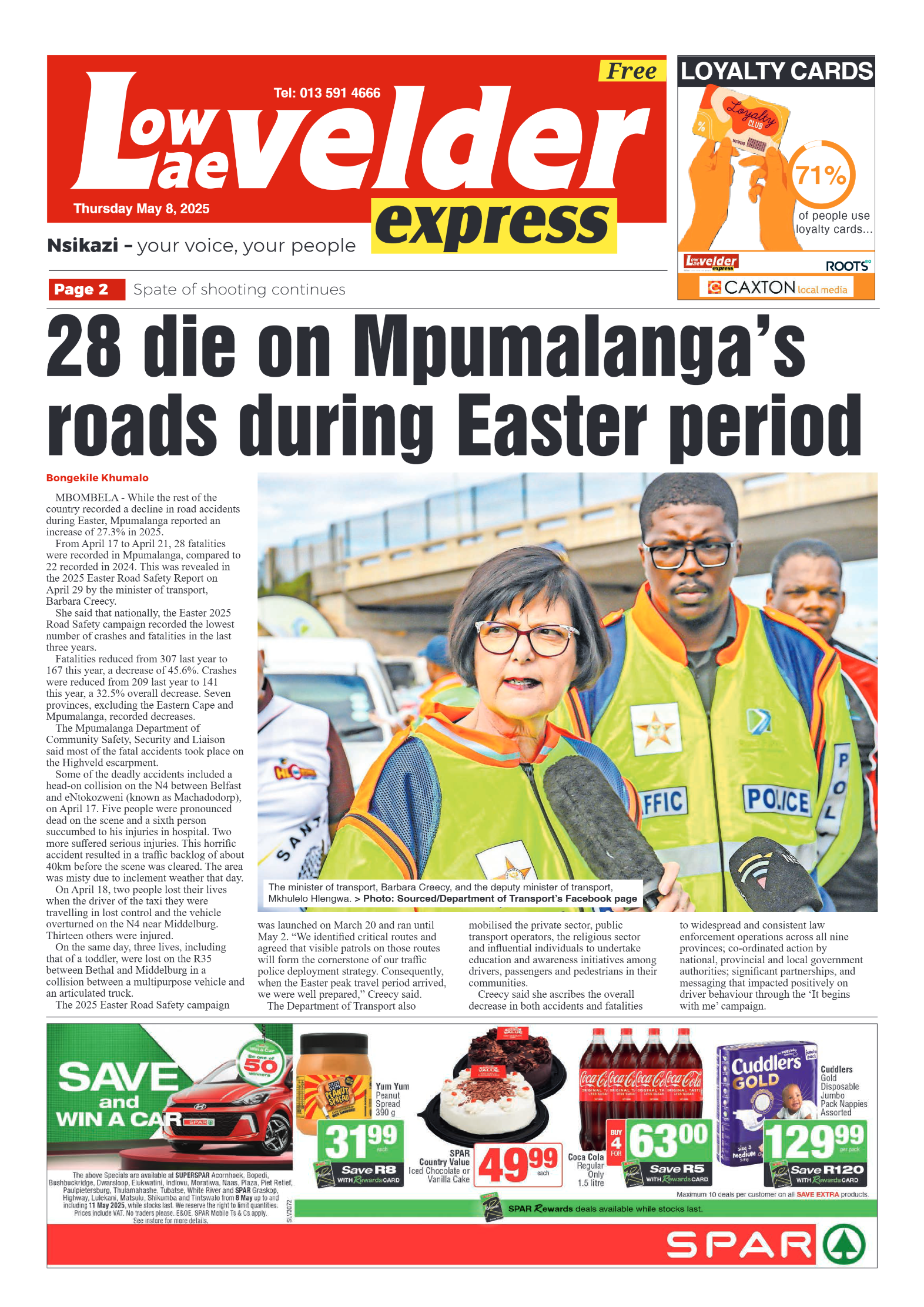 Lowvelder Express 8 May 2025 page 1